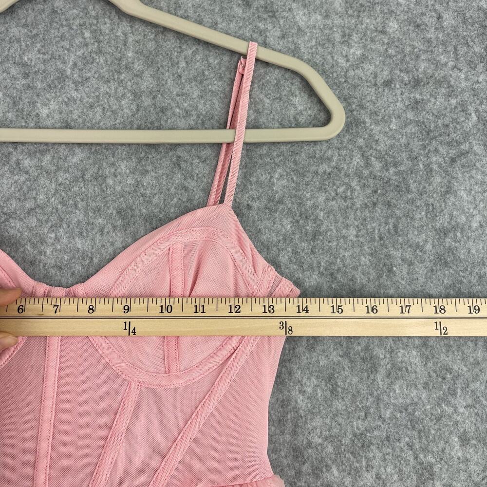 Forever 21 Tulle Ruffled Bustier Dress Womens Small Pink Fairy Whimsy Delicate - Picture 7 of 16